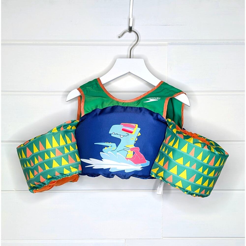Speedo Splash Jammer Child Life Jacket Youth Flotation Vest 30-50 lbs Dinosaur
